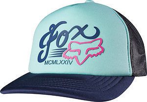 Fox racing transitory womens trucker hat sea foam blue/green/black