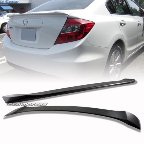 Ready to paint black abs plastic rear spoiler wing for 12-14 honda civic sedans