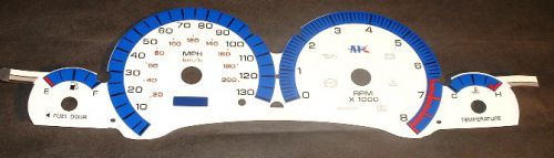 00 01 02 saturn ls 130mph white face glow gauges with tachometer rpm blue green