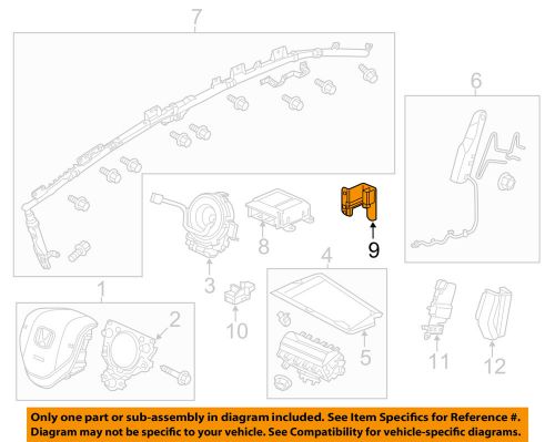 Honda oem 2012 civic supplemental restraint system-front sensor 77930tr0b21