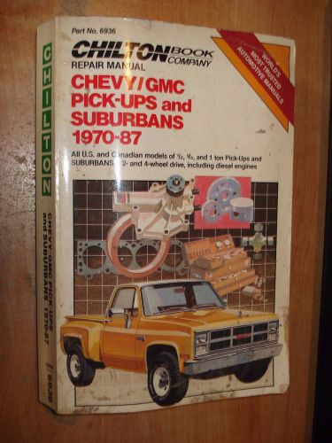 1970-1987 chevy gmc c/k truck shop manual service book chiltons repair 10-30