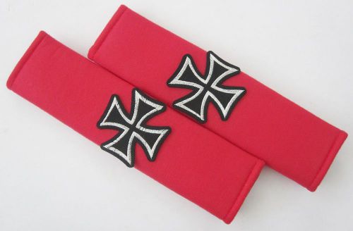 2 pcs car comfortable seat belt seatbelt shoulder pads cover maltese cross r