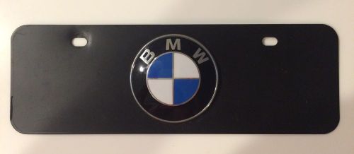 Euro size - bmw roundel emblem - black plate - genuine bmw
