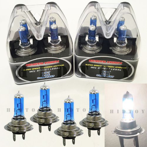 M-box combo 2 pair h7 bright white halogen headlight light bulb #ht1 hi/low beam