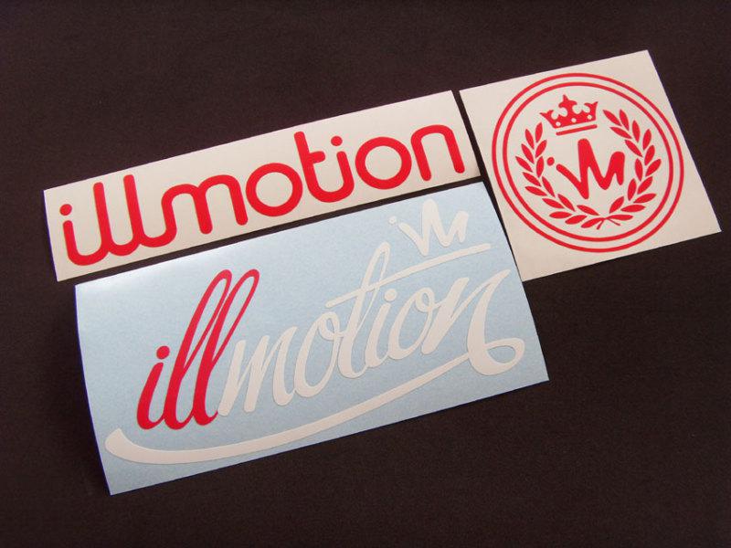 3 illmotion stickers decals illest fatlace lowred jdm canibeatdrift  w/red*mm1