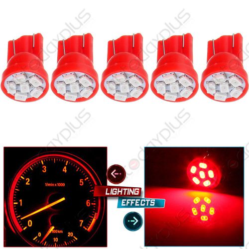 5x t10 194 red 3020-smd led bulb lisense light lamp for hyundai ram porsche kia