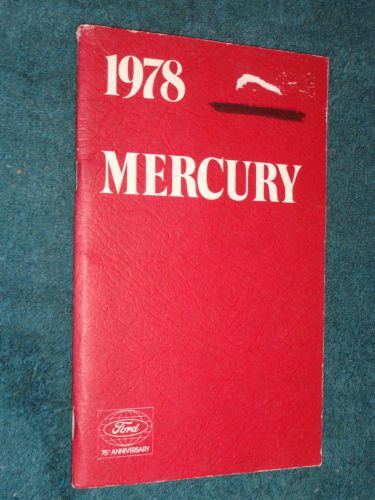 1978 mercury full-size and station wagon owner&#039;s manual good original guide book