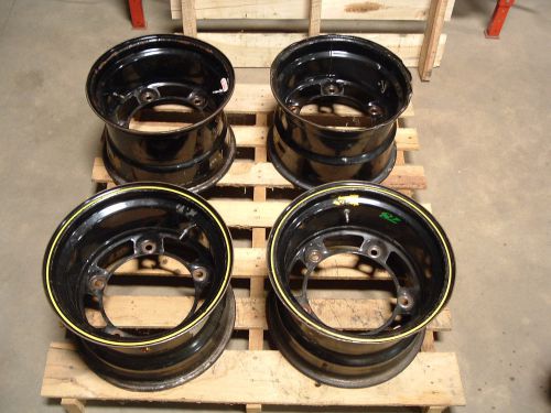 Diamond aero wide 5 wheels 4&#034; offset 15 x 10 black bart lefthander bassett howe