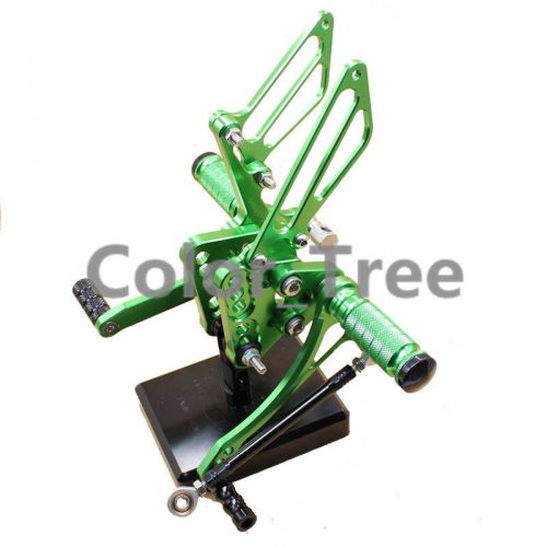 Cnc green aluminum rearsets foot pegs mount for kawasaki z1000 abs 2011-2014