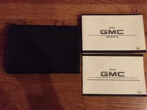 2008 gmc acadia owners manual set with case oem lqqk!!