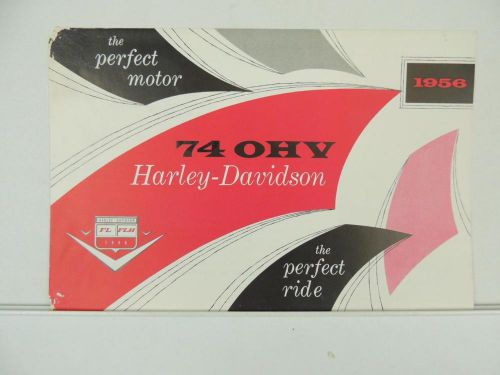 Vintage 1956 harley-davidson panhead v-power sport brochure specifications l4380