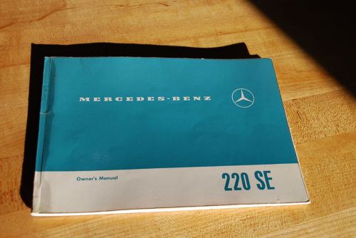 Mercedes benz 220seb original owners handbook