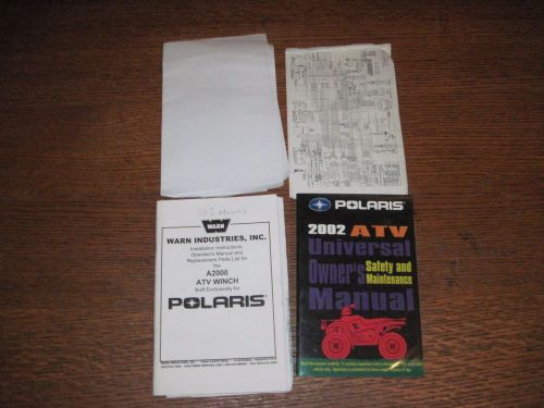 2002 atv polaris universal owner&#039;s manual booklets j