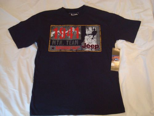 Nwt jeep 1941 mountain team rescue &amp; recovery graphic navy t shirt medium