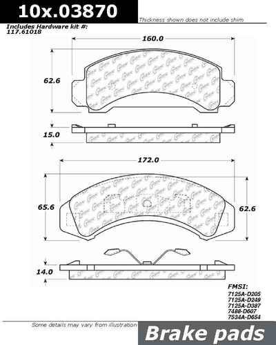 Centric 104.03870 brake pad or shoe, front