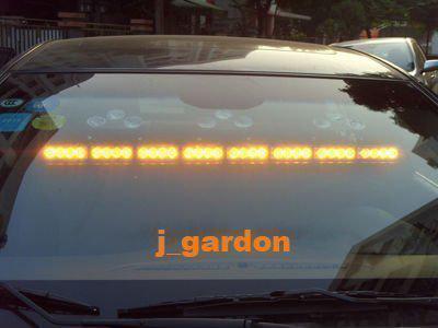 18 flash patterns 32 led 32w emergency windshield amber strobe lightbar dc12v