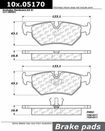 Centric 104.05170 brake pad or shoe, rear