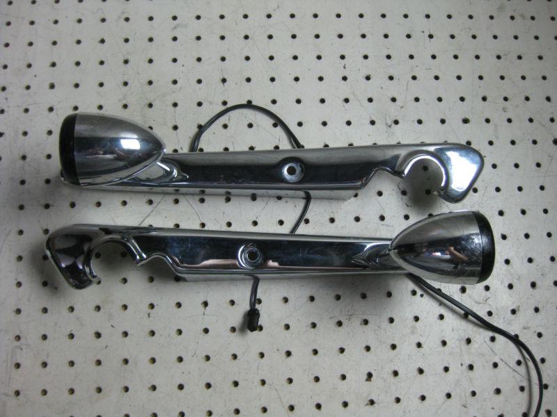 Harley davidson 04+ fender support strut covers oem w/ turn signals chrome