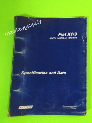 1977 fiat x1/9 specifications &amp; data service shop manual