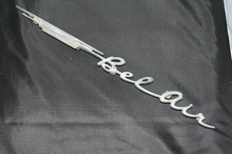 1962 bel air rear quarterpanel script emblem