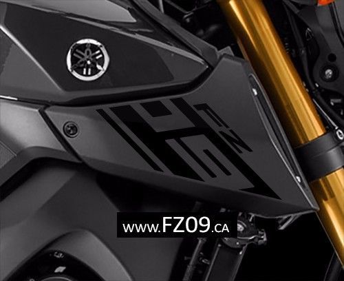 Yamaha fz-09 stickers / side decals air intake left + right (gloss black) fz09