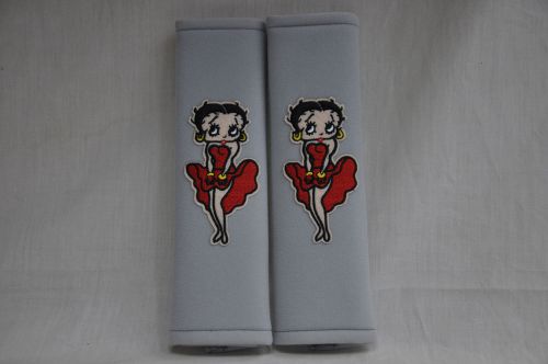 Betty boop gray plush seat belt cover shoulder pad cushion pair