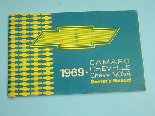 Original 1969 camaro chevelle nova owners manual~second edition december 1968