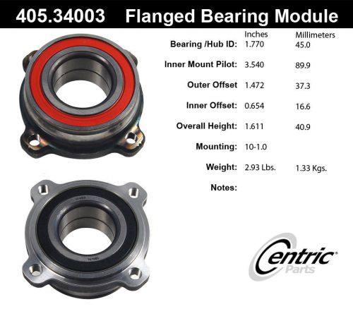 Centric parts 405.34003 rear hub assembly