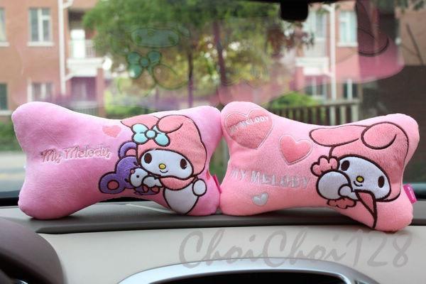 My melody plush car seat head rest cushion pillows neck rest pillows 2 pcs ml18