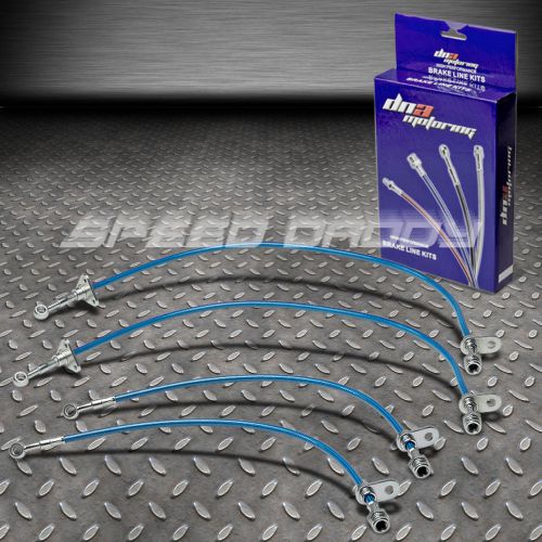 Front+rear stainless hose brake line for 92-96 honda prelude bb2 ba8 bb1 blue