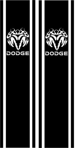 Dodge &amp; flaming ram head truck 11&#034; bed stripe vinyl decal kit- choice of colors