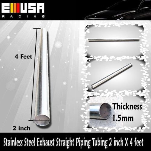 Stainless steel exhaust straight piping tubing header 2&#034;x4&#039; snow super bike atv