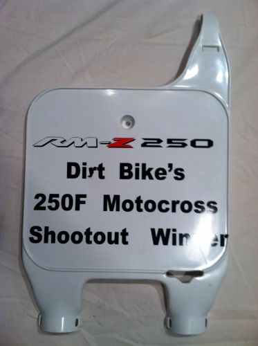 Suzuki rm-z 250 front number plate dirt bike&#039;s 250f motorcross shootout winner