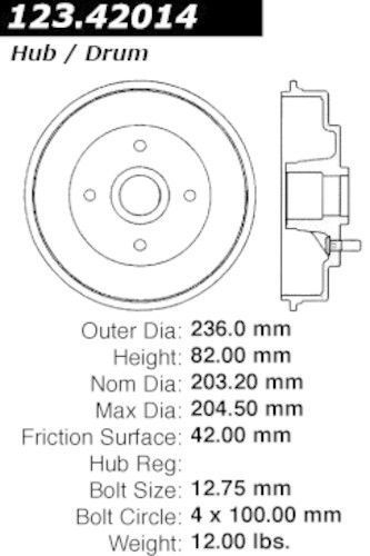 Centric parts 123.42014 rear brake drum