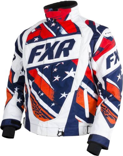 Fxr helix navy/orange/red stars &amp; stripes warm winter snowmobile jacket-l or 2xl