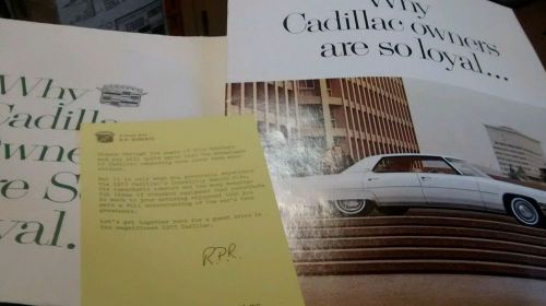 1973 cadillac sales brochure in envelope from dealer