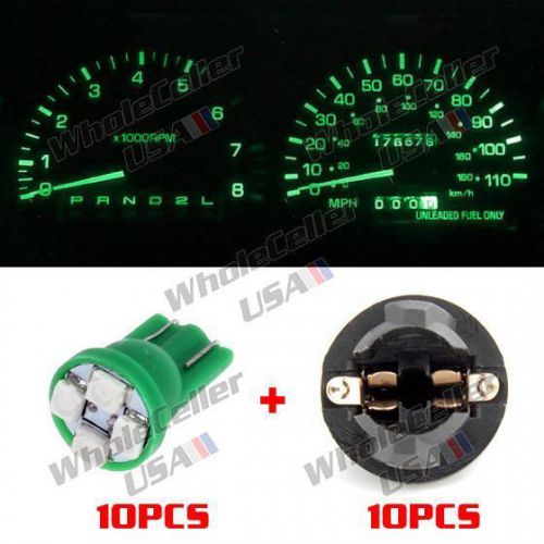 10pcs green pc168 smd instrument panel led light bulbs t10 twist lock socket