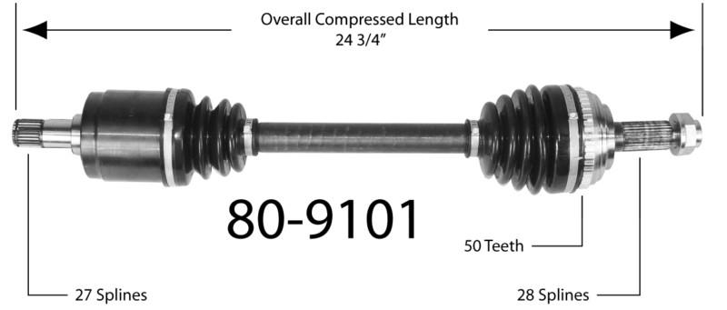 Empi 80-9101 new constant velocity premium cv half shaft drive axle assembly