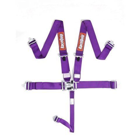 Racequip 711051 purple latch and link 5 point auto racing harness set (sfi 16.1