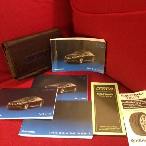 2013 honda civic sedan owners manual with service and warranty manual and case