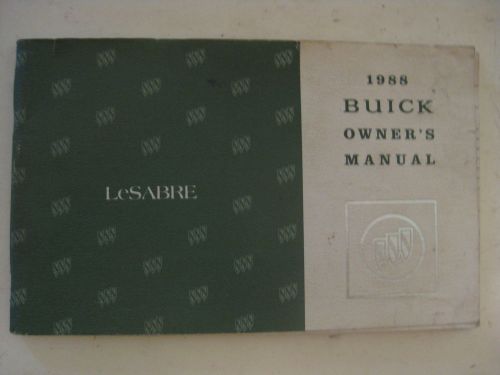 Vintage 1988 buick lesabre automobile owner guide manual book