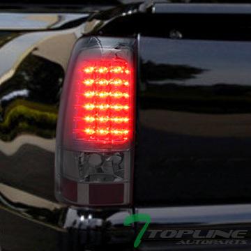 Smoke lens full led tail light rear lamp pair jy 2003-2006 chevy silverado truck