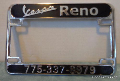 Vespa of reno, nevada chrome license plate frame - mint condition!