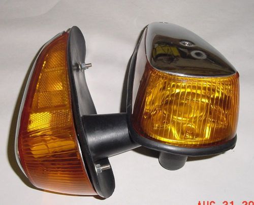 Vw bug 1970-1979 turn signal assembly with amber lens chrome housing pair comple