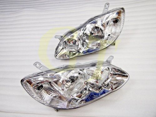 Chrome left right headlight headlamp for gt#7 toyota corolla 03 04 05 06 07 08