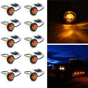 10pc 3/4&#034; amber led suv truck van trailer side marker clearance indicator lights