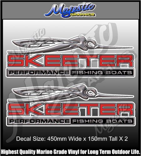 Skeeter - performance boats - 450mm x 150mm x 2 - boat decals