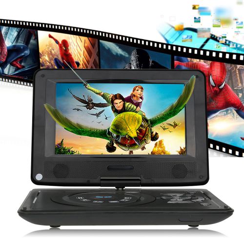 9&#034; portable dvd player with game fm tv usb &amp; mc card port high-capacity-black