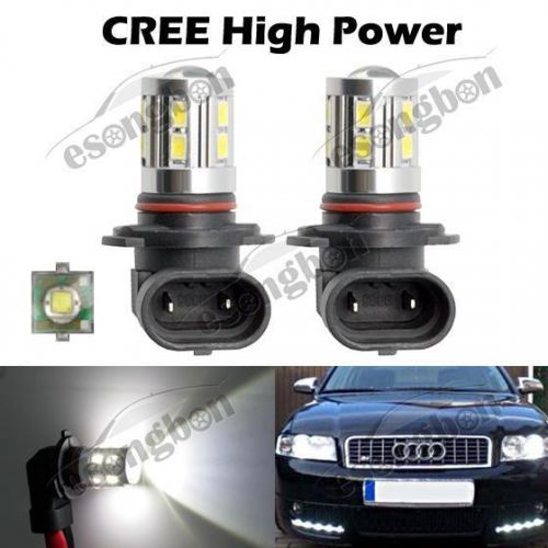 2 x white h10 9005 9055 12-smd led super bright drl fog lights high power