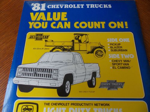 2 1981 chevrolet laser disc el camino sport van blazer suburban pick up l@@k